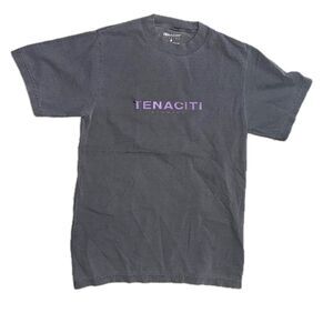 Tenaciti Studios T-Shirt Small Faded Black Purple Metallic Logo Streetwear Tee